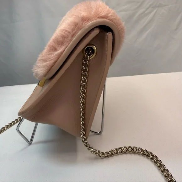 Furla Blush Faux Fur Crossbody Bag NWT Comes with Dust Bag